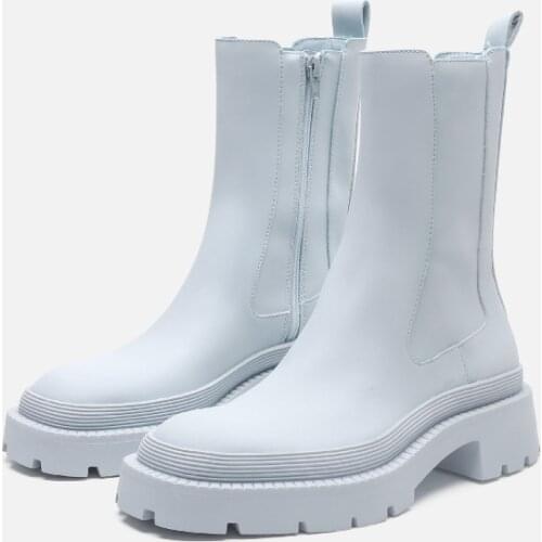 Genuine Leather Marten Boots for Women Ladies Ankle Platform Lining Female Booties Shoes Woman Casual Chunky Hot Saledt6