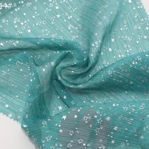 Cosplay Chiffon Fabric 30D Silver Star Bronzed Fabric Shiny Fabric Bronzing Costume Dress Fabric DIY
