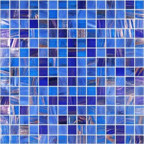 Mediterraneon style gold line blue glass mosaic tle for shower room bathroom living room decoration