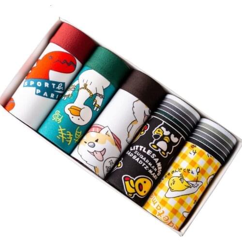 Boxer Men Funny Sexy Underwear Man Cartoon Anime panties Hombre Comfortable Underpants Boy Wholesale Lot 5Pcs Lingerie Homme