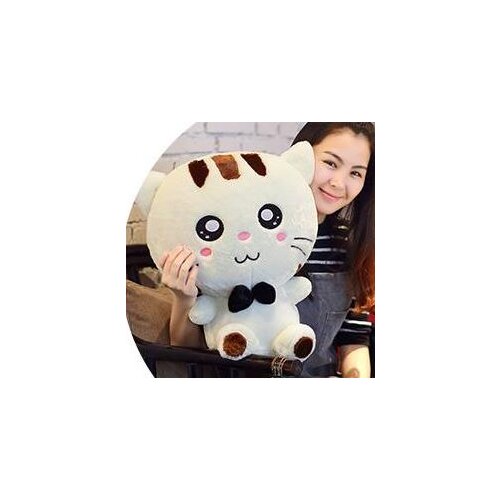 High quality soft plush toy cute white or yellow pitiful cat 80x45cm toy cat Christmas birthday gift ,d1062