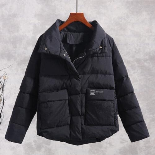 Women Filling Cotton Short Jacket Autumn And Winter Casual Style Woman Parkas Female Tops Black Coats