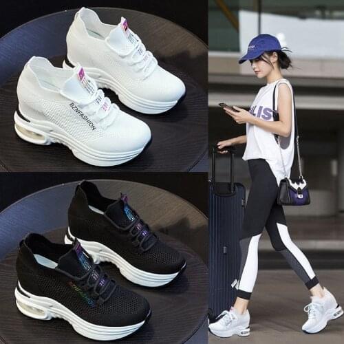 2021 Summer Women Sneakers Mesh Patchwork Dad Shoes Thick Heel White Shoes Designer Breathable Running Platform Sneakers