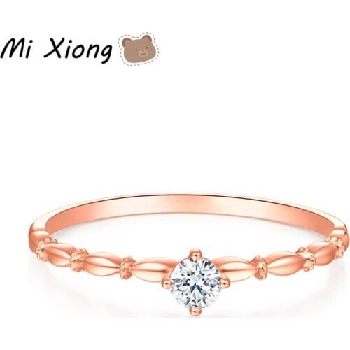 Mi Xiong 925 Sterling Silver Rings for Womens Luxury Jewelry Exquisite Zircon Proposal Romantic Wedding Engagement Classic Gift