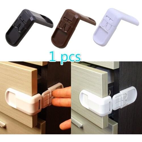 1 Pcs Home Wardrobe Locker Door Lock Baby Double Button Multi-function 90 Degree Right Angle Lock Baby Safety Protection