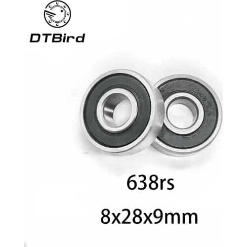 10pcs/lot 638 638RS 638-2RS 80038 8*28*9 Mm High Quality Deep Groove Ball Bearing 8x28x9mm 638 2rs