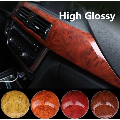100% SUNICE 124*50cm PVC Wood Vinyl Car Sticker Waterproof/ Adhesive Wooden Grain Film for Car Interior Furniture Wood Wrap Film