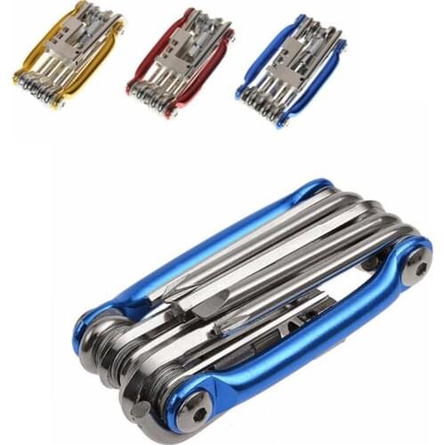 11 In 1 Folding Bicycle Tire Repair Kits Multitool Bicycle Wrench Screwdriver Chain Cutter Cycling EDC Bike Tools Set