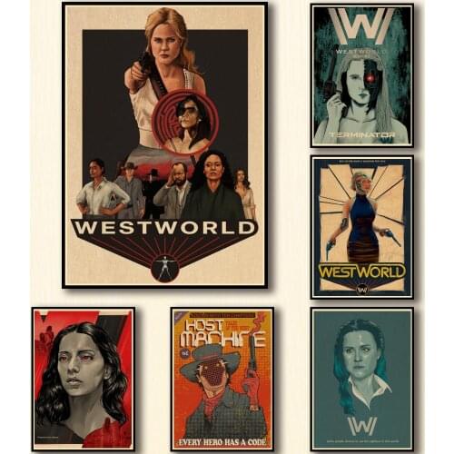28 Designs Tv Show Westworld Kraftpaper Poster Artwork Painting Alternative Fancy Wall Sticker for Coffee House Bar 2