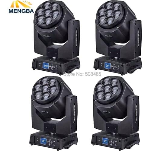 4xLot New Led Mini Bee Eye Moving Head Light 7x15W RGBW Professional Stage Lights Zoom DJ DMX Disco Beam Wash Effect