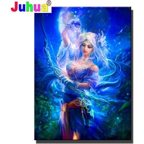 5d Diy Diamond Painting Full Square Diamond Embroidery Blue Gift Crystal Painting Diamond Mosaic Woman Portrait Cross Stitch Kit