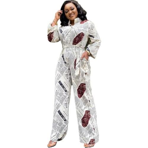African Dresses For Women Print Elastic Jumpsuit African Clothes Africa Dress Dashiki Ankara Style Plus Size Africa Clothing