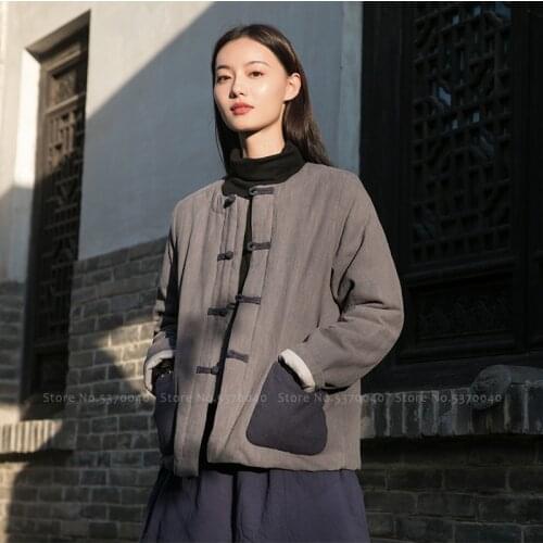 Traditional Chinese Style Retro Cotton Coat Men Women Fashion Casual Jackets Tang Suit Oriental Cardigan Outerwear Tops Clothing