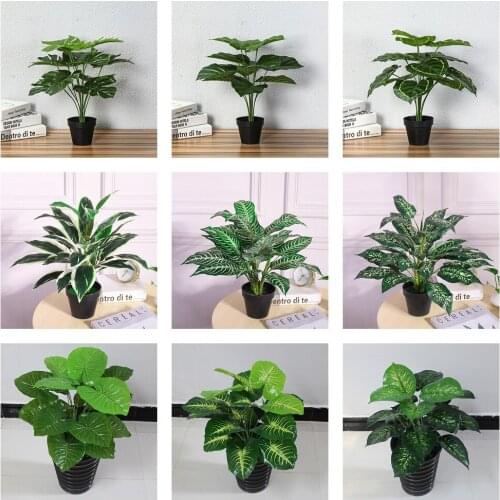Artificial Tree Green Plants Indoor Fake Plants Monstera Palm Coconut Tree Office Decor Garden Home Decoration Accessories