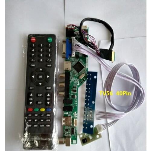 Kit for LP140WH4(TL)(P2) 1366X768 LCD LED Controller board driver Screen panel TV AV 40pin LVDS remote VGA HDMI USB 14"