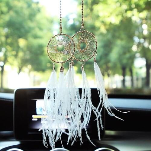 Feather Dream Catcher Wind Chimes Decoration Car Pendant Charms Auto Rearview Mirror Hanging Ornaments Dreamcatcher Home Decor