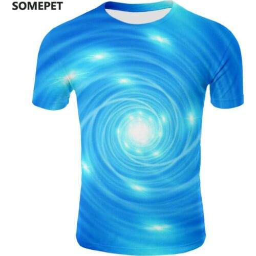 Fashion flashing starry sky print 3DT shirt new printing casual wild short sleeve 2020 print new starry sky T-shirt