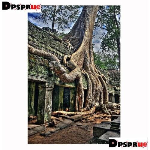 Dpsprue Full Square/Round 5D Diy Diamond Painting Kit Cross Stitch Tree House 3D Embroidery Mosaic Home Decor Gift