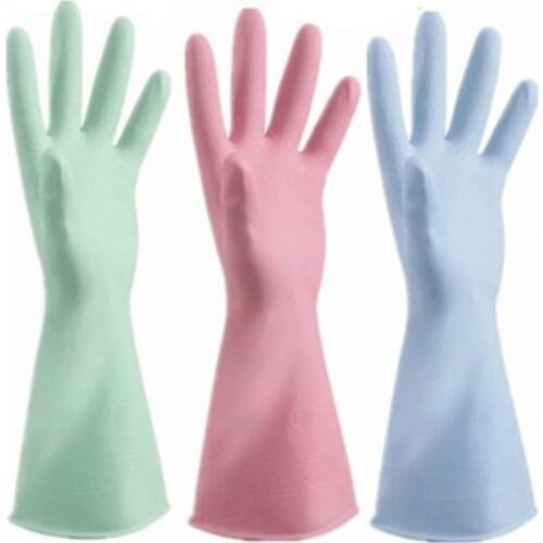 1 Pair Latex Gloves anti-Scratch Housework Cleaning Gloves Non-slip Dish Washing Clothes Kitchen Laundry Rubber Cleaning gloves