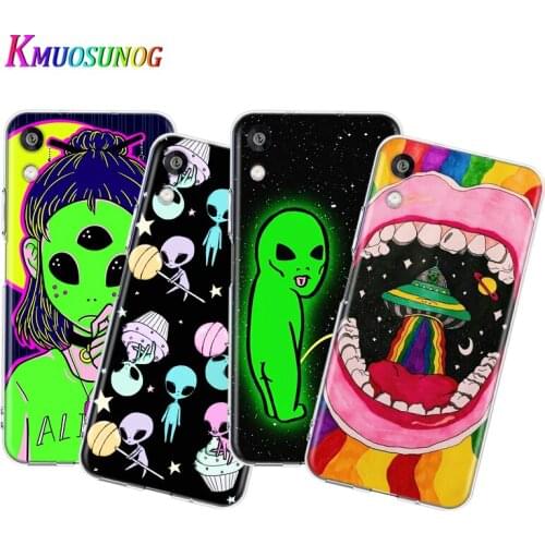 Transparent Cover Aesthetics Cartoon alien space For Honor 8S 8C 8X MAX 8A 8 7S 7A 7C Play 3E Prime Pro 2020 2019 Phone Case