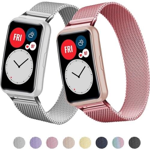 Strap For Huawei Watch FIT band Accessories Magnetic Loop stainless steel metal bracelet Huawei Watch fit 2021 Strap