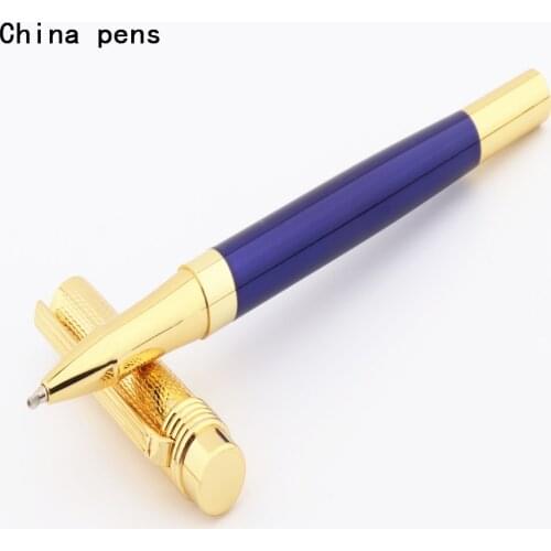 Luxury high quality 856 Gold blue School supplies Business office Medium Nib Rollerball pen New To the loved one gift pen