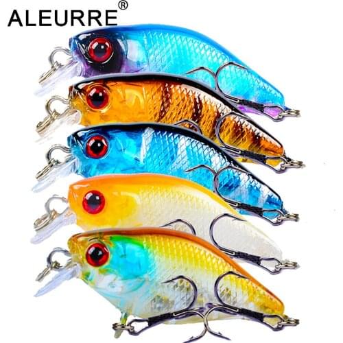 4.5cm/4g Fishing Lure Hard Crank Bait Topwater Fishing Wobblers Rattlin Lures 3D Eyes Isca Artificial Fishing Crankbait 8# Hooks