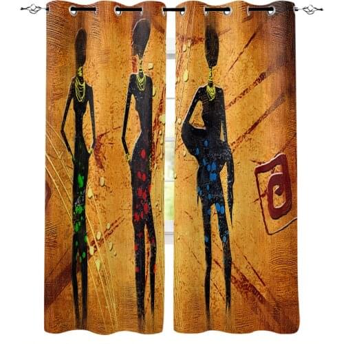 African Women Retro Culture Modern Blackout Curtains For Living Room Bedroom Window Treatment Blinds Drapes Kitchen Curtains