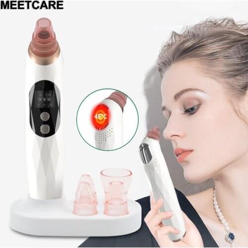 Blackhead Remover with Display Screen Pore Vacuum Face Care Acne Pimple Heatable with Base Suction Facial Pore Cleaner