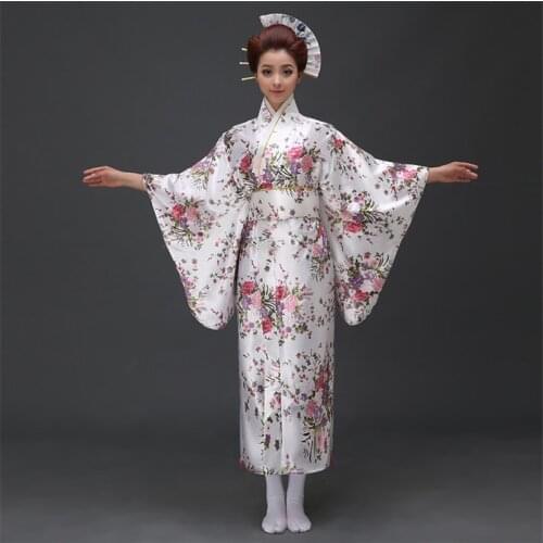 Traditional Womens Japanese Yukata With Obi Sexy Kimono Vintage Party Prom Performance Dance Costume robe chinoise New Arrival