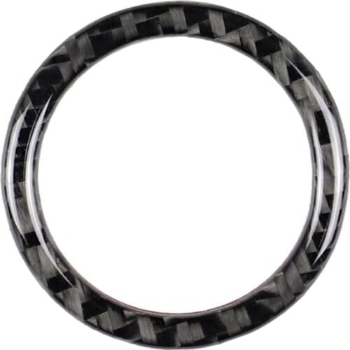 Carbon Fiber Car Engine Start Button Frame Sticker Ring Decorative Frame Cover Fit for Toyota Camry 2018-2019