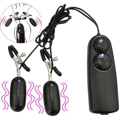 Nipple Vibrator Nipple Clamps Clitoral Massage Stimulator Labia Clip Vibrating Egg Breast Enhancer Female Masturbation Sex Tools
