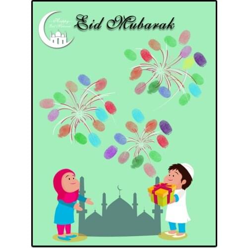 1 set 2018 New Year Islamic Muslims EID Festival Decoration Souvenir EID Mubarak Guest Book For EID Party Decoration HK152