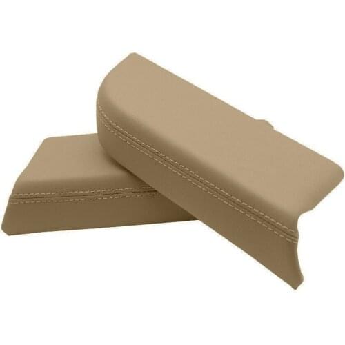 1Pair Beige Front Door Panel Armrest Cover Leather For Honda Pilot 2009-2013