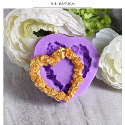 Heart Shaped Wreath Silicone Mold Epoxy Resin DIY Kitchen Cake Baking Decoration Chocolate Mold Wreath Silicone Mold