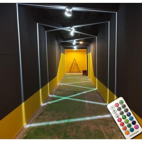 10W Waterproof Window Sill Lamp 360 Degree RGB Corridor Bar Aisle Line Ray Light Spot Light Colorful Porch Light With Remote