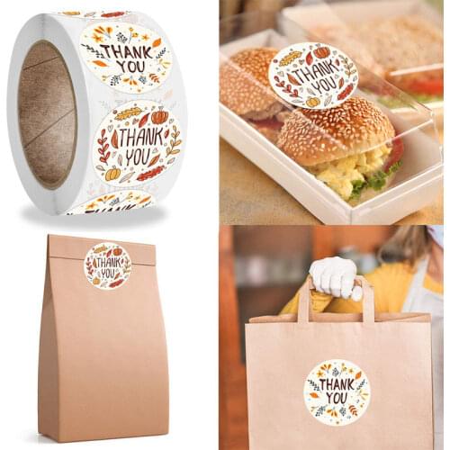 100-500pcs Thank You Round Sticker Scrapbook Envelope 1 Inch Seal Sticker Gift Flower Baking Decoration Stationery Label Sticker