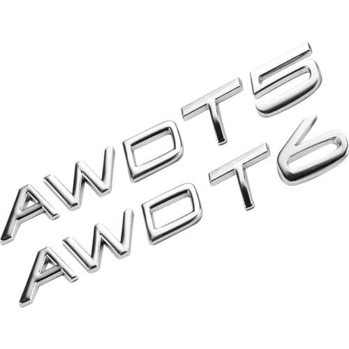 1X 3D Metal T5 T6 AWD Logo Car Sticker for XC60 XC90 S60 S80 S60L V40 Auto Side Fender Rear Trunk Emblems Badge Car Styling