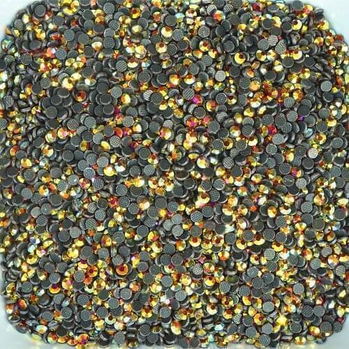 4000PCS SS10 2.8mm round golden color AB glass drill DMC hotfix flatback rhinestone quality is very good glass drill DIY