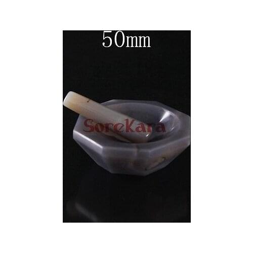 50mm Agate Mortar and Pestle Mixing Grinding Bowl Set Lab Kit Tools Agate Stone Mortar