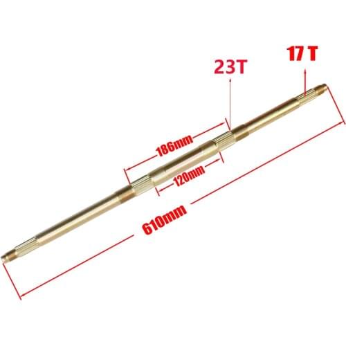 610mm 23T rear axle is suitable for DIY49cc-150cc electric off-road vehicle ATV car kart four-wheel motorcycle parts