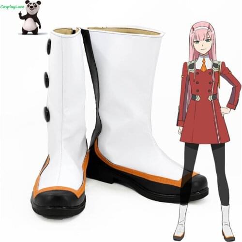 Darling in the Franxx Zero Two Code 002 White Cosplay Shoes Custom Made Leather For Halloween Christmas