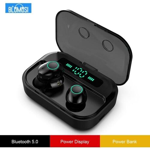 Wireless Headphones Earphones Bluetooth 5.0 TWS Hifi Stereo Earbuds Bass Headset Power Display and 1500 mAh Big Charging Case