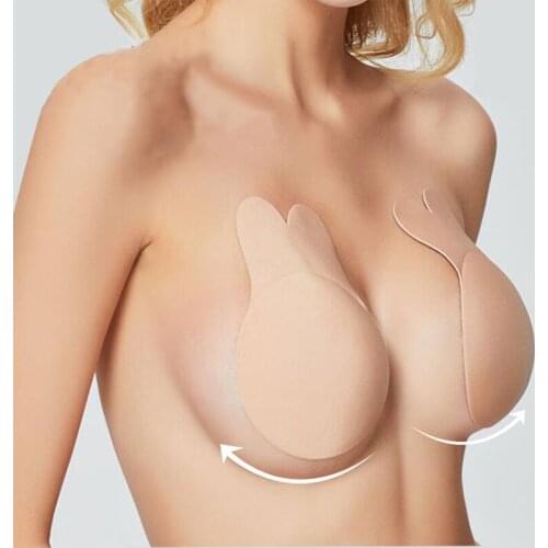 Strapless Bra Adhesive Push Up Bras For Women Rabbit Brassiere Lingerie Invisible Bra Sticky Silicone Nipple Cover Underwear