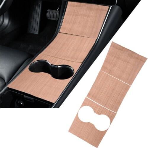 CITALL Wood Grain Interior Center Console Wrap Decoration Sticker Protector Film Kit Fit for Tesla Model 3 Model Y Car Styling
