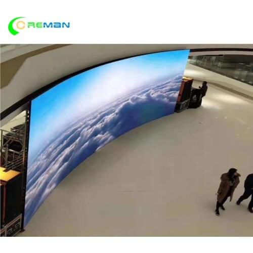 Flexible curve led panel screen indoor p3.91 p4.81 rental full color video led tv screen advertising