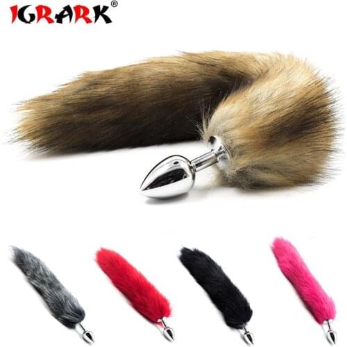 IGRARK Sexy Toys Metal Fake Fur Fox Dog Tail Anal Plug Butt Plug BDSM Flirt Anus Plug For Women Adult Games Product For Couples