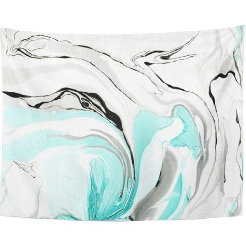 Mandala 60"x80" Tapestry Home Decor Marble Lovely Marbled DIY with Turquoise Emerald Blue and Black Colors and Water Tapestries