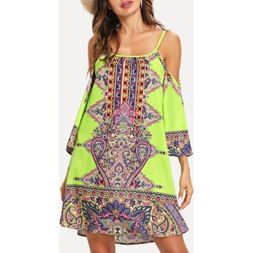 Fashion sexy ladies summer party dress 2021 new suspender mid-length skirt sexy off-shoulder trend digital printing womens Vest