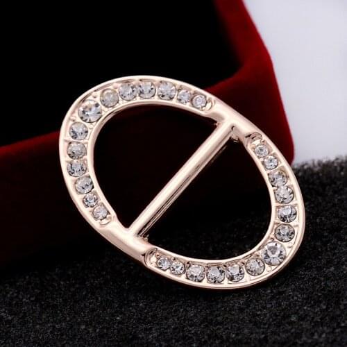 Fashion Cute Gold Silver Color Crystal Scarf Buckle Women Shawl Silk Scarves Fastener Ring Female Jewelry Wedding Party Gift